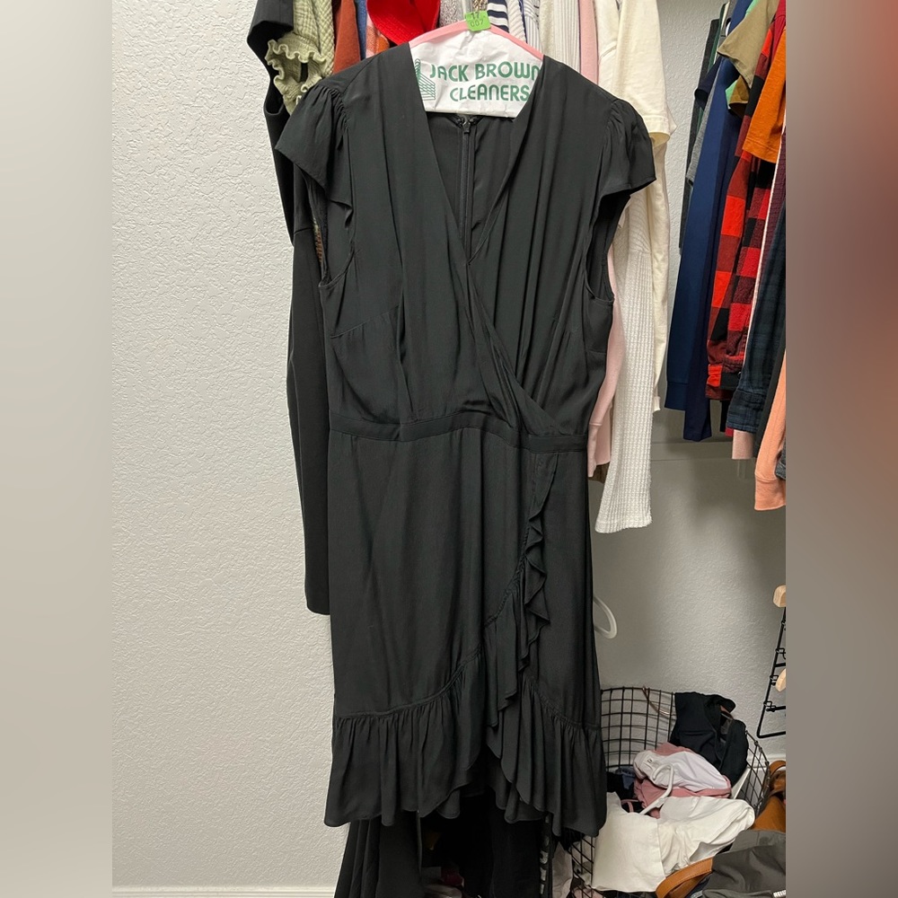 Size 12T Faux Wrap Dress J Crew Black